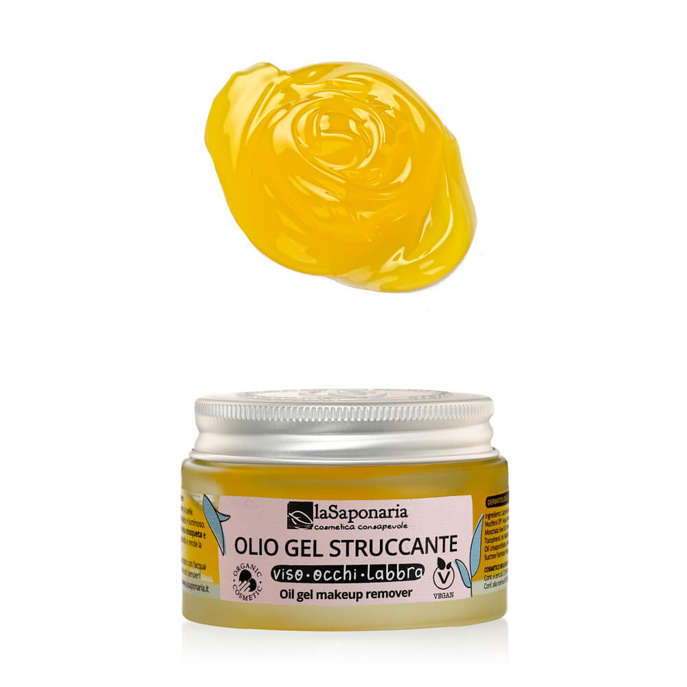 Olio Gel Struccante Viso, Occhi e Labbra - Rosa Mosqueta e Albicocca