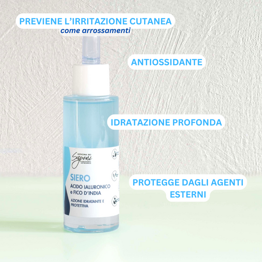 Acido Ialuronico + Fico D'India - Siero viso Idratante e Protettivo