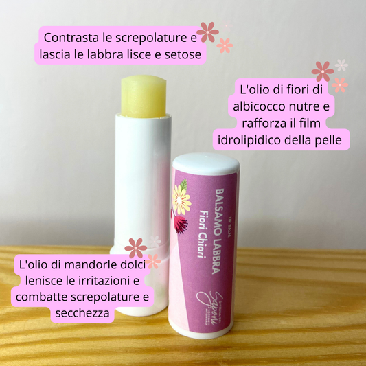 Balsamo Labbra AMMORBIDENTE e LENITIVO - Fiori Chiari