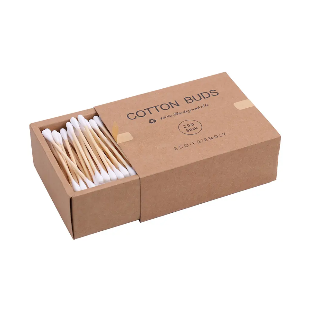Cotton Fioc Biodegradabili Bambù e Cotone Eco-Friendly 200 pezzi - Pulizia orecchie