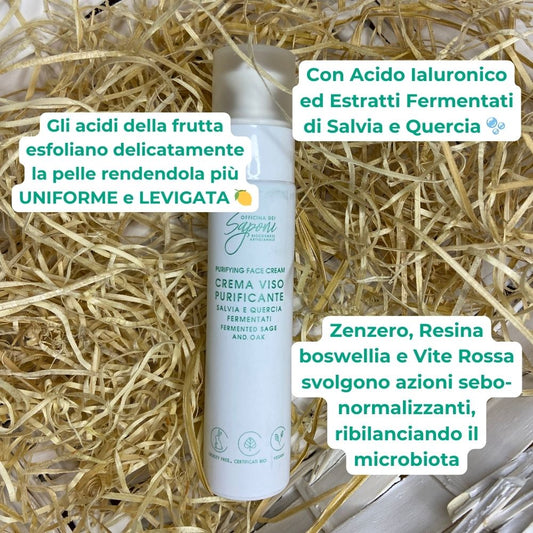 Crema Viso Purificante e Anti-Imperfezioni - Quercia e Salvia Fermentati