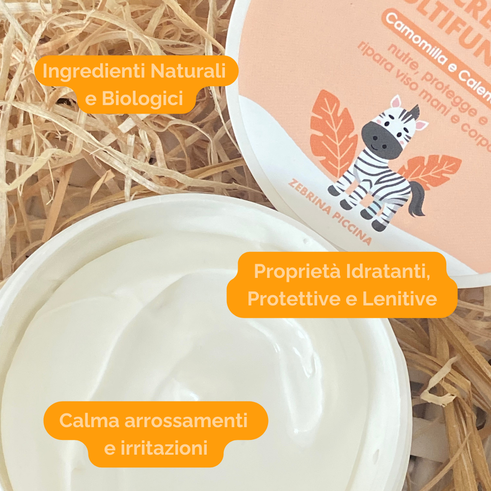 Crema Multifunzione Bimbi (per viso, mani e corpo) - Camomilla e Calendula