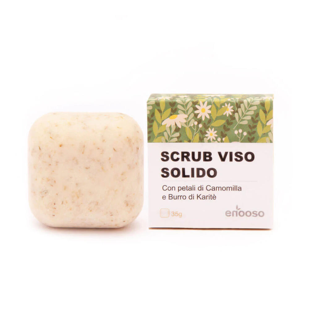 Detergente Viso Solido Esfoliante, idratante e illuminante - Camomilla e Burro di Karitè