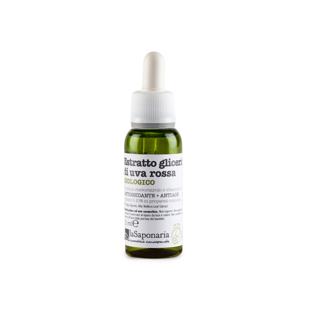 Estratto glicerico Uva Rossa Bio Antiage - Booster e Attivo cosmetico per creme, olio, emulsioni