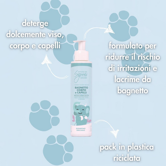 Bio Bagnetto Corpo e Capelli per Bimbi - Camomilla e Calendula