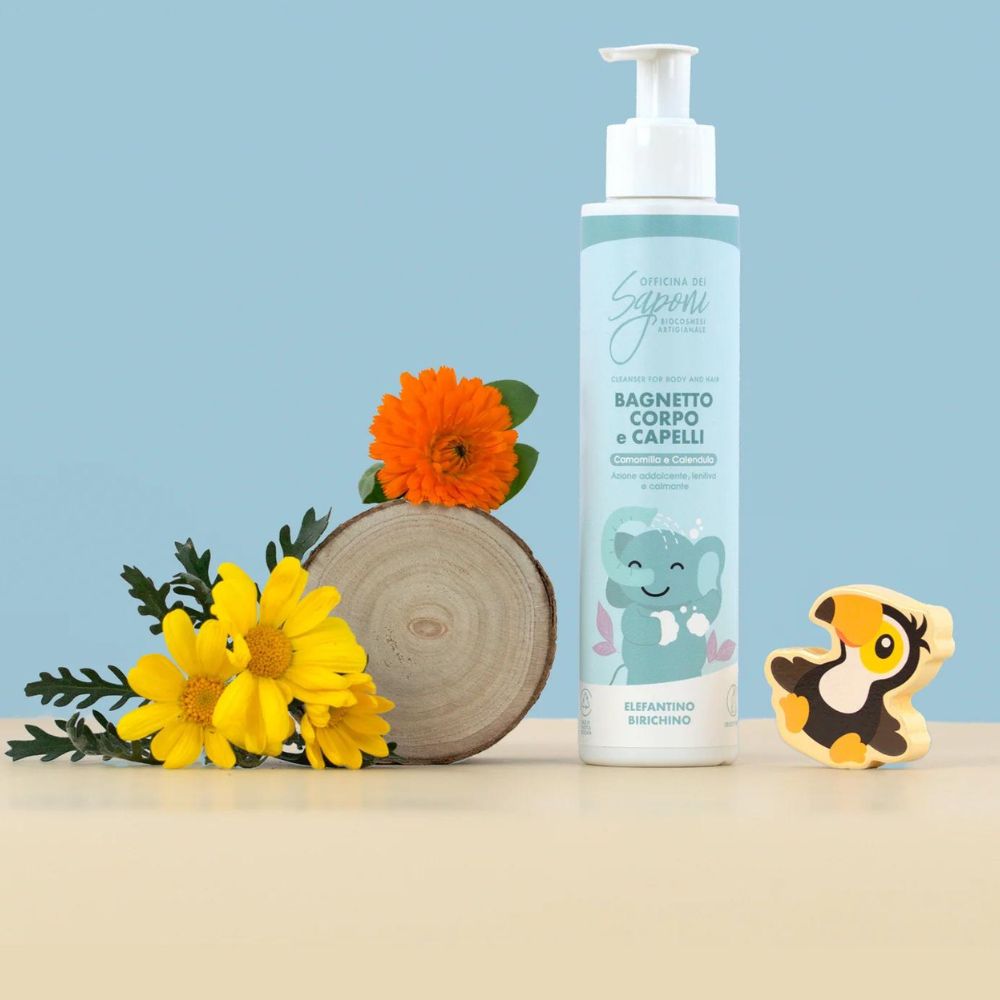 Bio Bagnetto Corpo e Capelli per Bimbi - Camomilla e Calendula