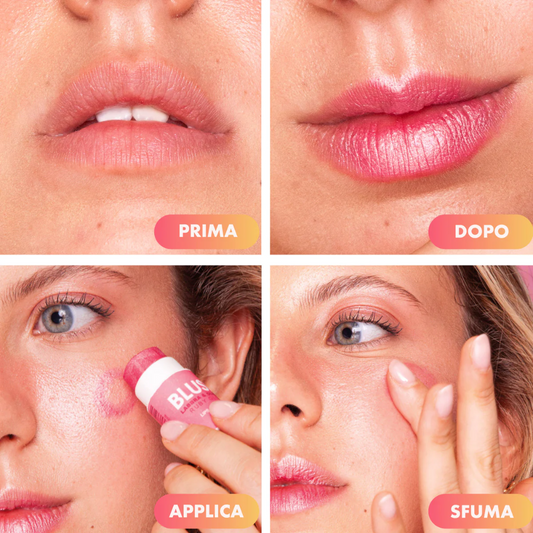 Blush in stick per guance, labbra e occhi, facilissimo da sfumare - cremoso, nutriente, idratante, luminoso e versatile RUBY GLOW