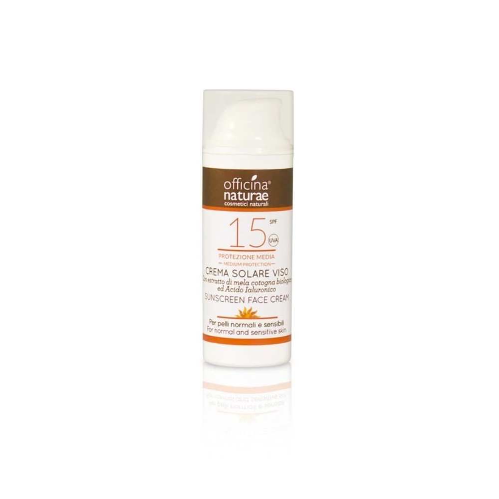 Crema Solare Viso Bassa Protezione arricchita con Acido Ialuronico- SPF 15