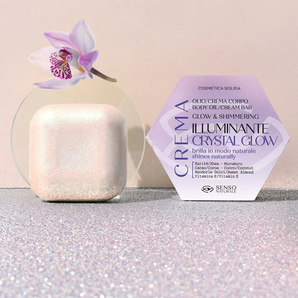 Olio Corpo Solido Concentrato Illuminante con Shimmer Cristal Glow