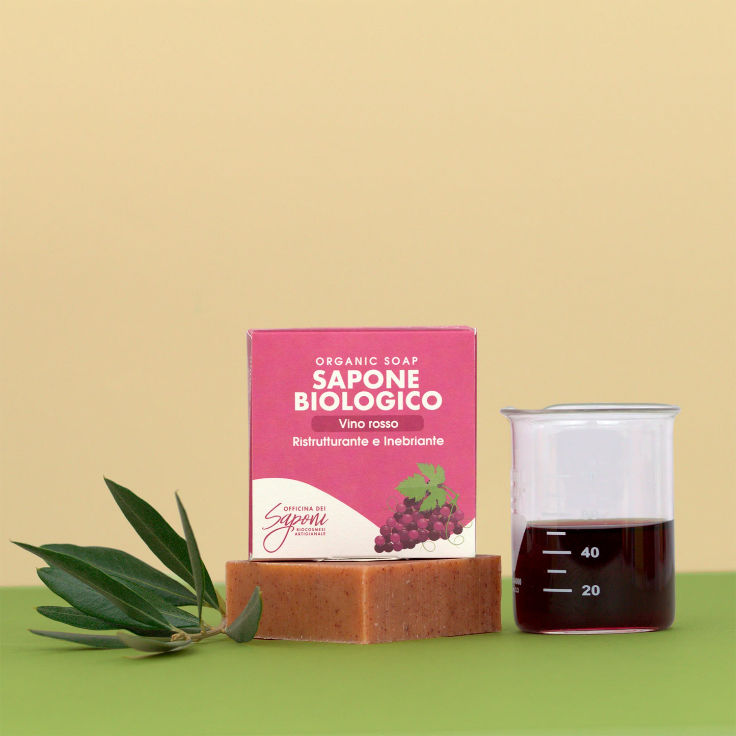 Sapone Biologico per Viso, Mani e Corpo Nutriente e Antiossidante - Vino Rosso