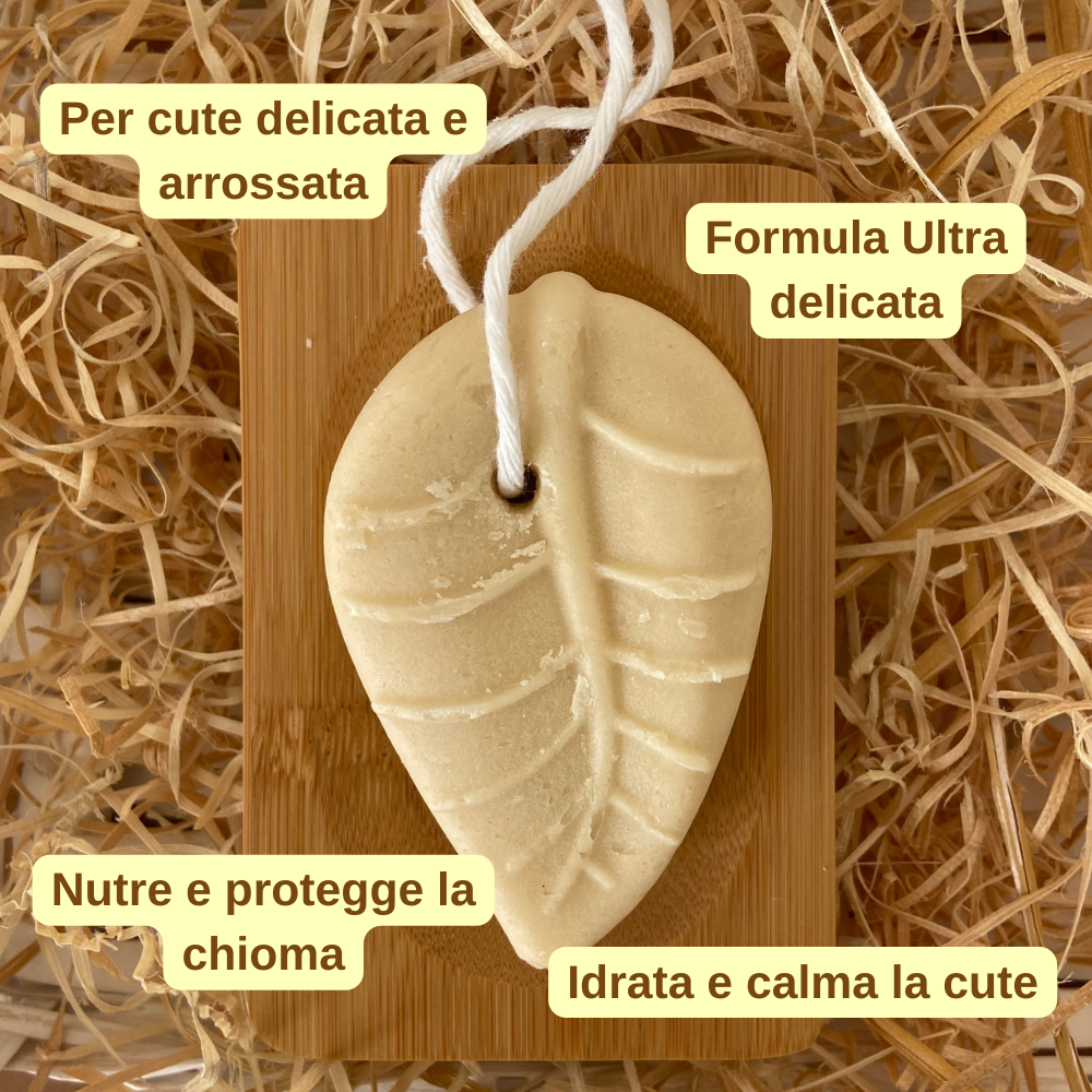 Shampoo Solido Concentrato Idratante e Purificante per Cute Sensibile e Capelli Danneggiati - Avena e Fico D'India
