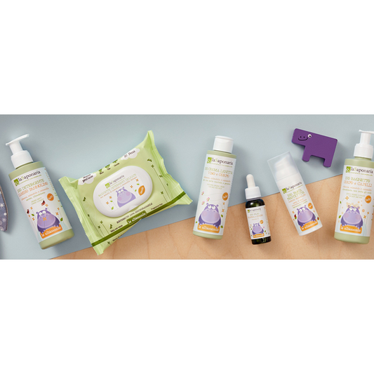 Salviette detergenti delicate Intimo, Viso e Corpo per Bimbi - Calendula, Camomilla e Melissa