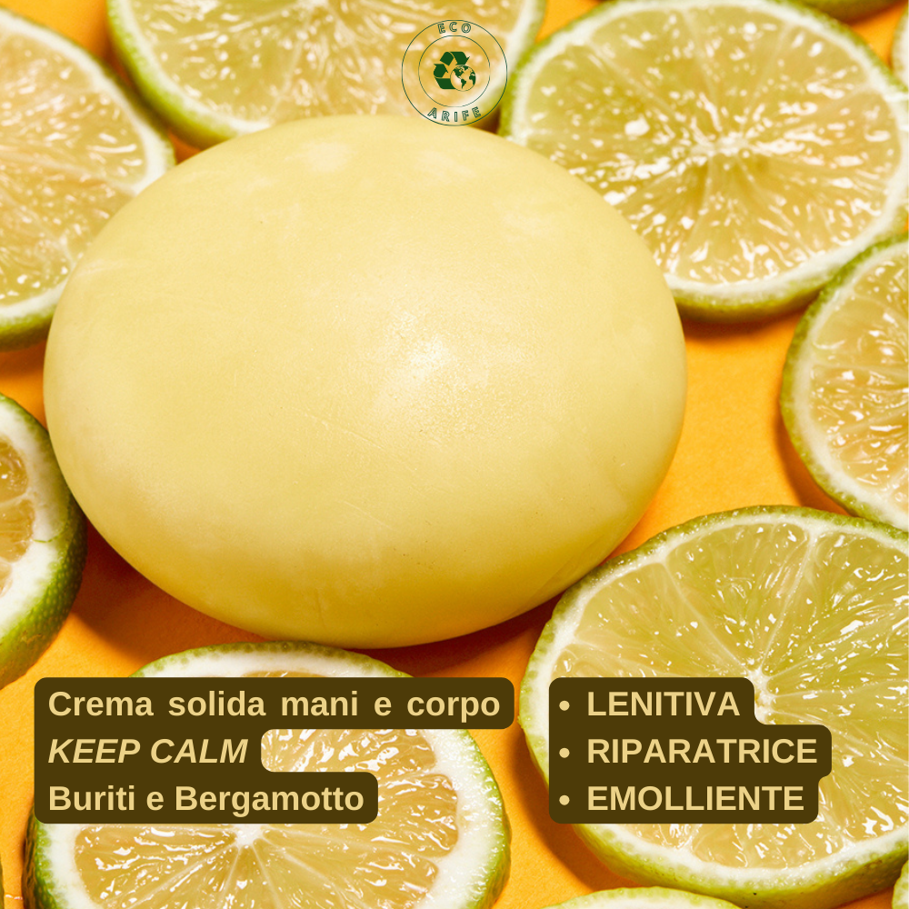 Crema Mani e Corpo Solida Concentrata Lenitiva ed Emolliente - Buriti e Bergamotto