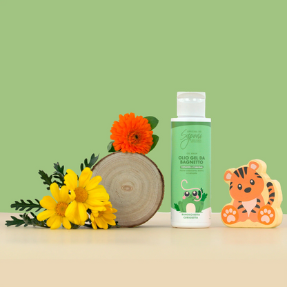 Olio Gel Detergente Corpo e Capelli per Bimbi - Camomilla e Calendula