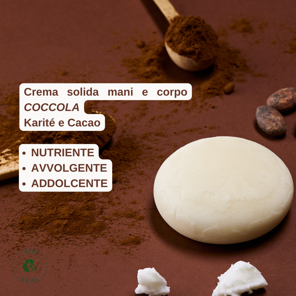 Crema Mani e Corpo Solida Concentrata Nutriente e Idratante - Karité e Cacao