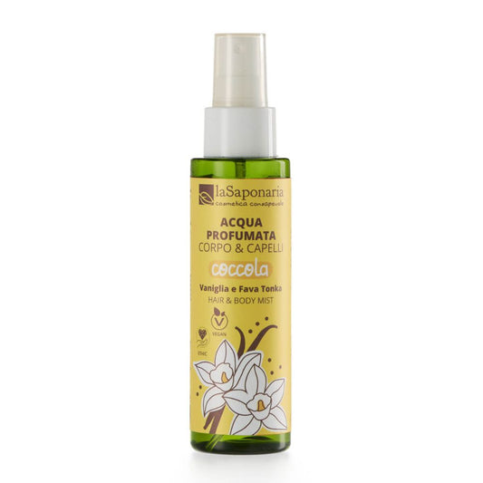 Acqua profumata COCCOLA corpo e capelli - Vaniglia e Fava Tonka