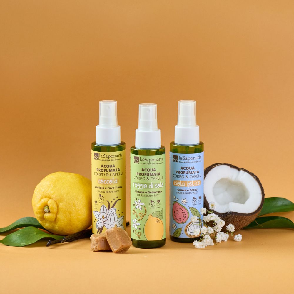 Acqua profumata COCCOLA corpo e capelli - Vaniglia e Fava Tonka