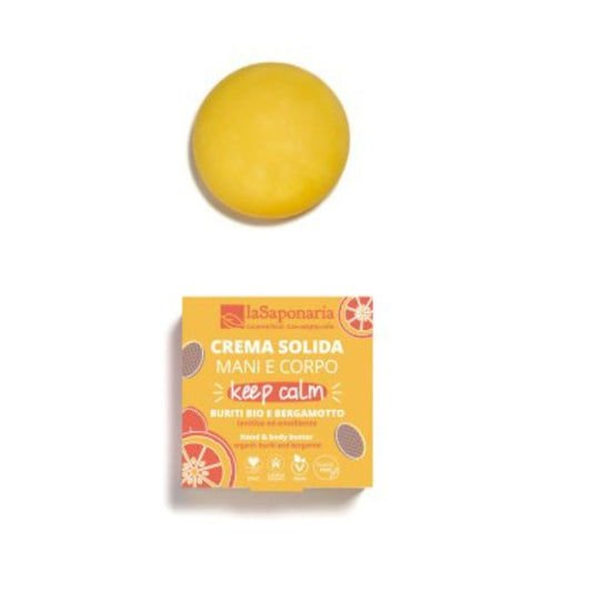 Crema Mani e Corpo Solida Concentrata KEEP CALM Lenitiva ed Emolliente - Buriti e Bergamotto