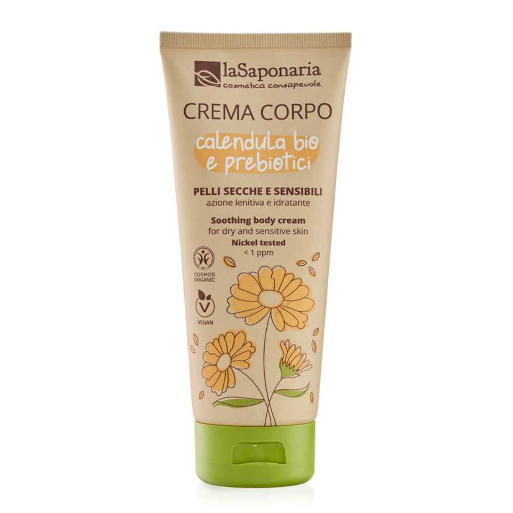 Crema Corpo Lenitiva e Idratante per Pelli secche e sensibili – Calendula Bio e Prebiotici