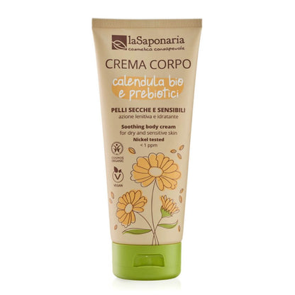 Crema Corpo Lenitiva e Idratante per Pelli secche e sensibili – Calendula Bio e Prebiotici