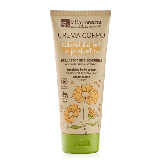 Crema Corpo Lenitiva e Idratante per Pelli secche e sensibili – Calendula Bio e Prebiotici