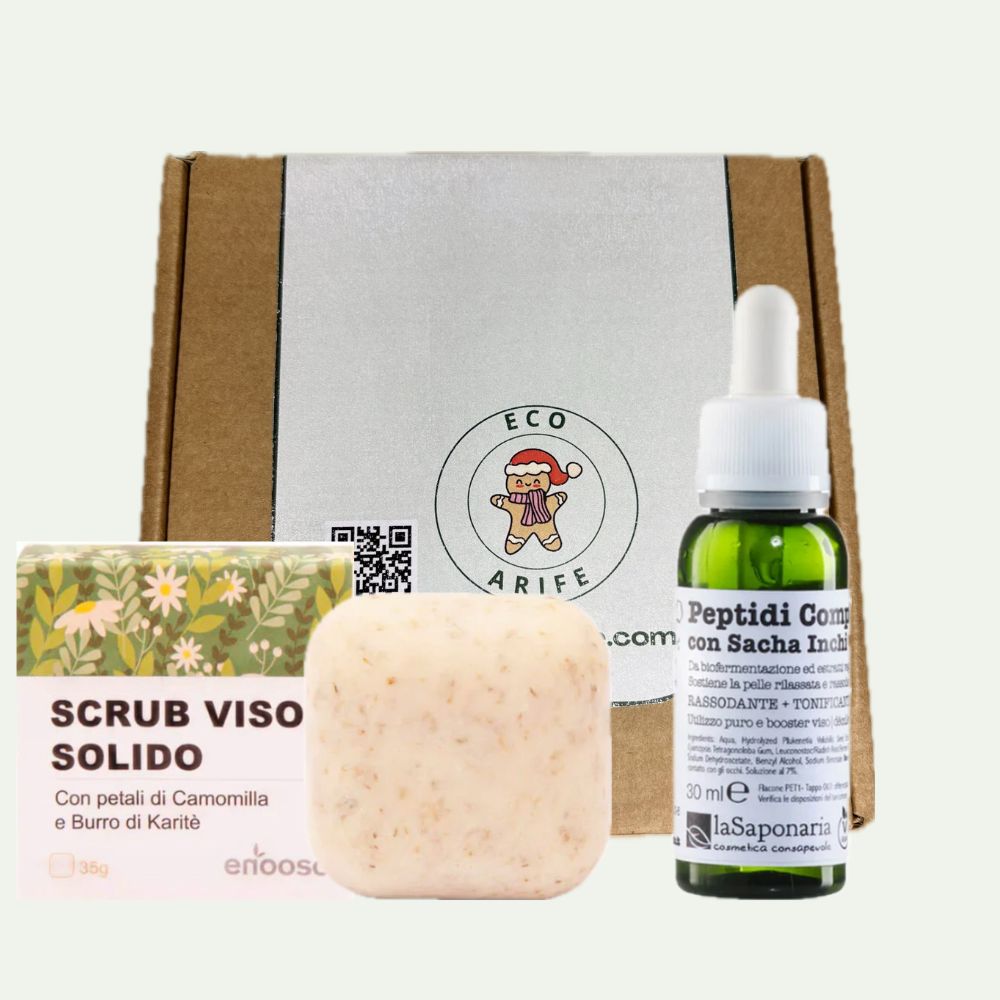 Dolce Natale: Scrub Viso Solido e Peptidi Complex Siero Viso