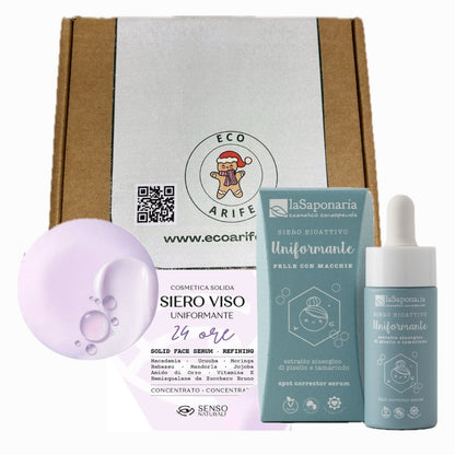 Dolce Natale: Siero Viso Uniformante, Antimacchia e Antiossidante + Crema Viso Solida 24h Uniformante