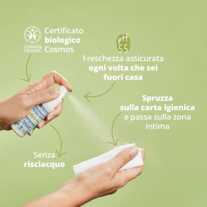 Detergente Intimo spray delicato senza risciacquo - Tè Verde Bio & Prebiotici