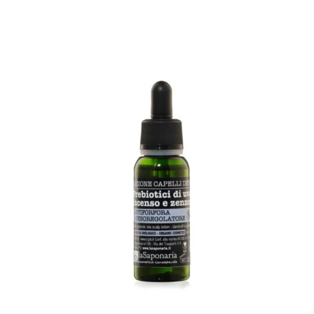 Lozione antiforfora detox prebiotici uva zenzero incenso laSaponaria