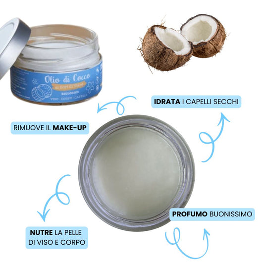 Olio di Cocco ai Fiori di Tiarè Biologico e Puro - Nutriente ed Emolliente