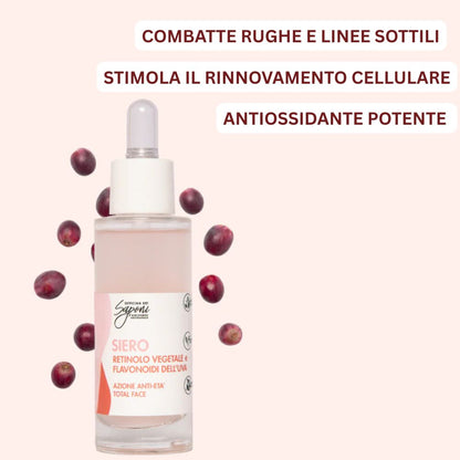 Siero Attivo Viso Retinolo Vegetale e Flavonoidi dell'Uva - Antiage