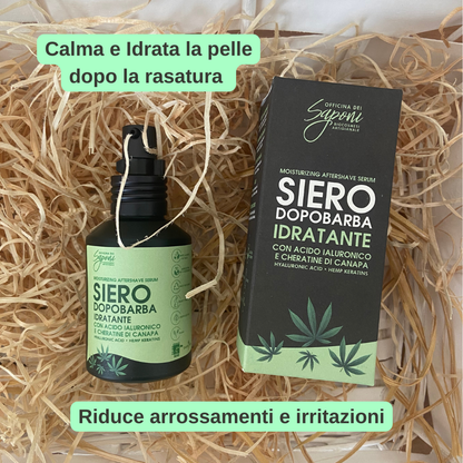 Siero Dopobarba Idratante - Acido Ialuronico e Cheratine di Canapa