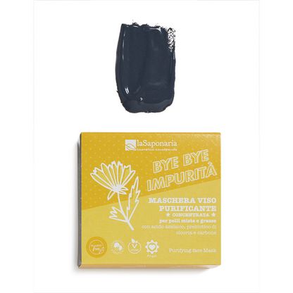 Maschera Viso Concentrata Purificante BYE BYE IMPURITA' - Acido Azelaico, Prebiotico di Cicoria e Carbone