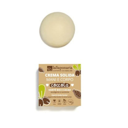 Crema Mani e Corpo Solida Concentrata COCCOLA Nutriente e Idratante - Karité e Cacao