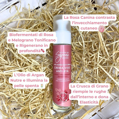 Crema Viso Antietà e Riparatrice - Rosa e Melograno Fermentati