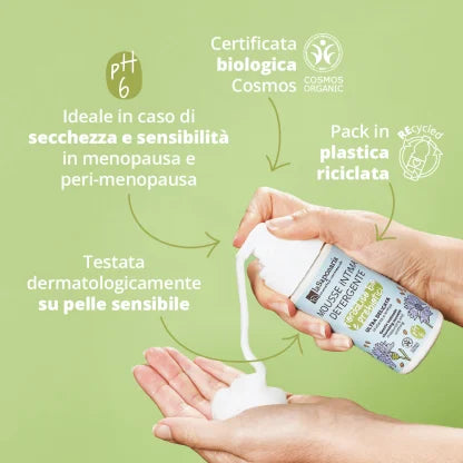 Mousse Detergente Intima delicata - Fiordaliso Bio e Prebiotici