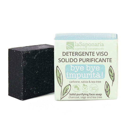 Detergente Viso Purificante Solido Detox - Carbone, Salvia e Tea Tree