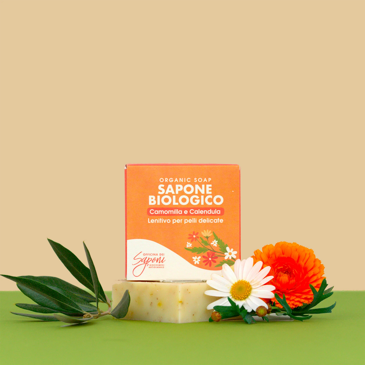 Sapone Biologico Viso e Corpo - Camomilla e Calendula