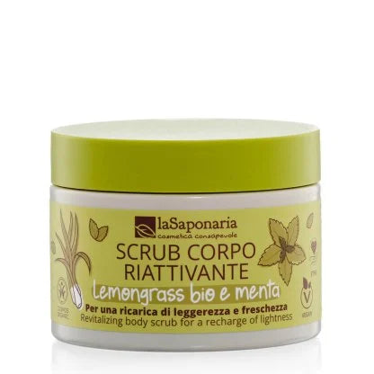 Scrub Corpo bio in olio stimolante, riattivante e levigante - Lemongrass e Menta