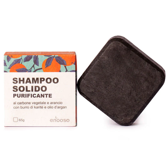 Shampoo Solido Concentrato Purificante - Carbone Attivo e Arancio